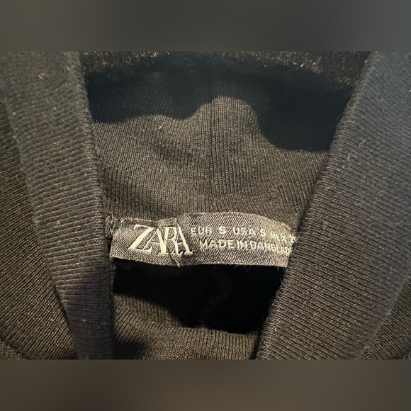 Zara Black Long Sleeve Ruched Dress - Picture 6 of 7